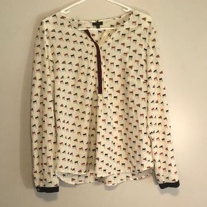 Pretty Talbots flag print top size 12